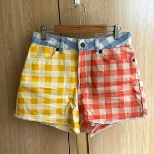 Anthropologie x Farm Rio Gingham Multicolored Shorts